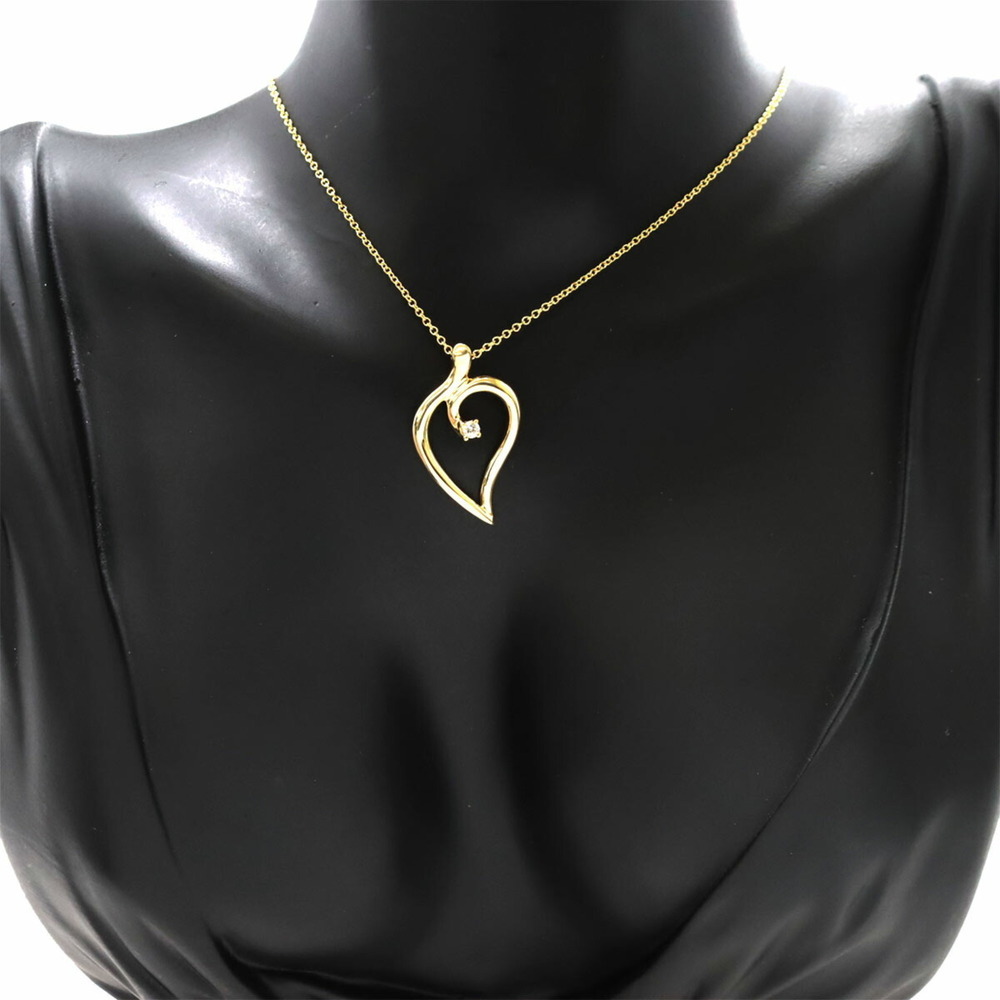 TIFFANY&Co. Reef Heart Diamond Necklace 40cm K18 YG Yellow Gold 750 - Picture 8 of 8